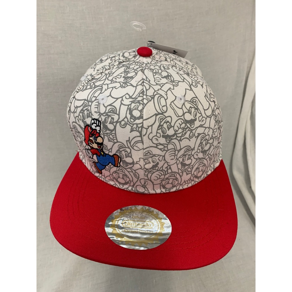 Nintendo Super Mario Bros Snapback Hat Red White Character Doodle Cap 2020 #595